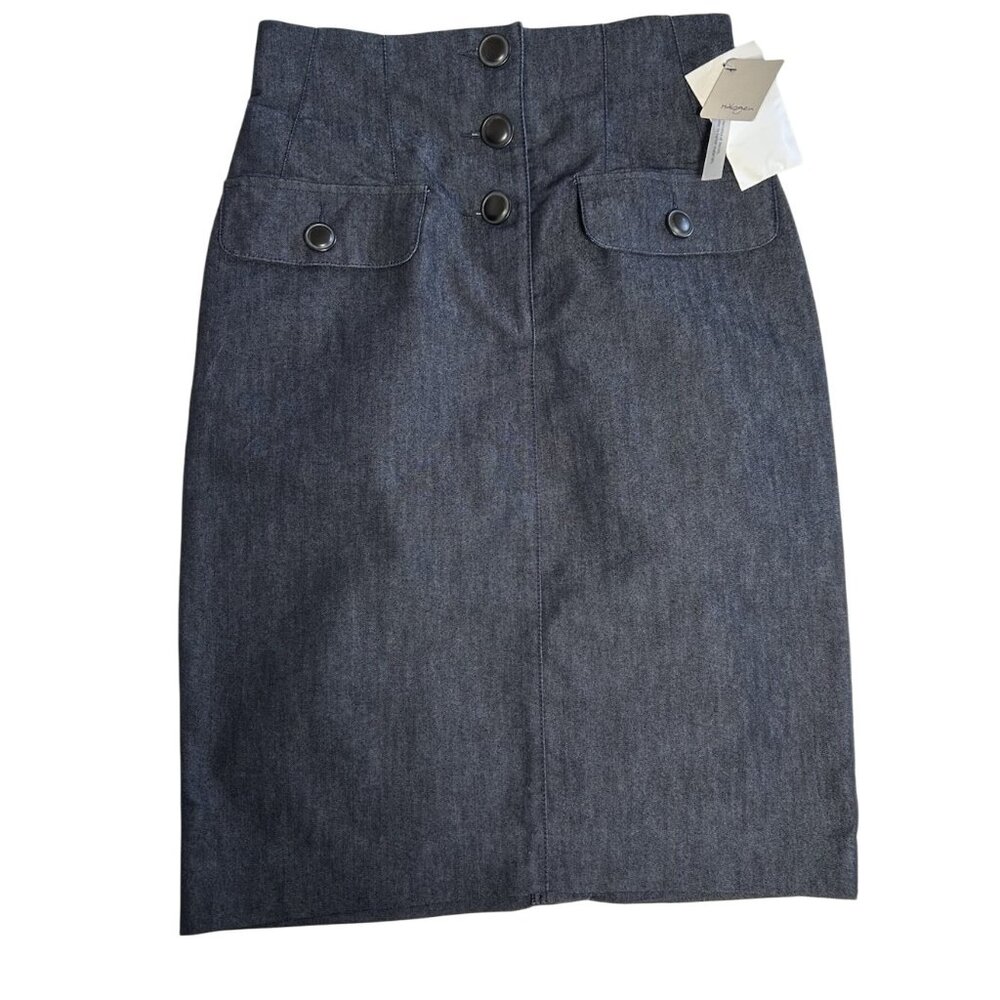 NWT Halogen Skirt Dark Indigo Denim Pencil Size 6 MSRP $65